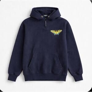 WHITE BEAR CLOTHING CO. Blue hoodie with Butterfly size M